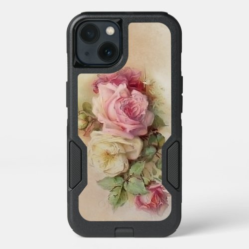 Vintage Handpainted Style Roses iPhone 13 Case