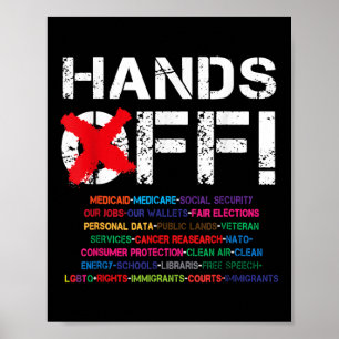 Vintage Hands Off Protest My Social Security Medic Poster