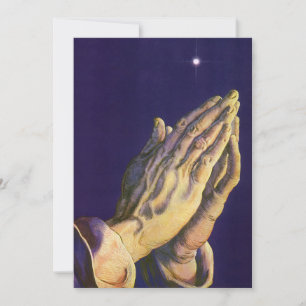 Vintage Hands Praying with Star of Bethlehem
