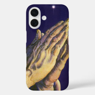 Vintage Hands Praying with Star of Bethlehem iPhone 16 Case