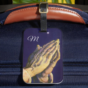 Vintage Hands Praying with Star of Bethlehem Luggage Tag