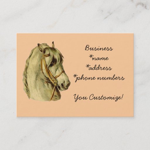 Customizable Vintage *Handsome Horse Head* Business Cards