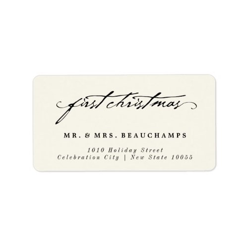 Vintage Handwriting 1st Christmas Wedding Address Label