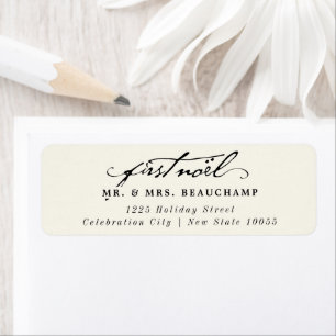 Vintage Handwriting First Noel Wedding Address Label