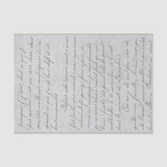 Vintage Handwritten Letter Tissue Paper (Front)