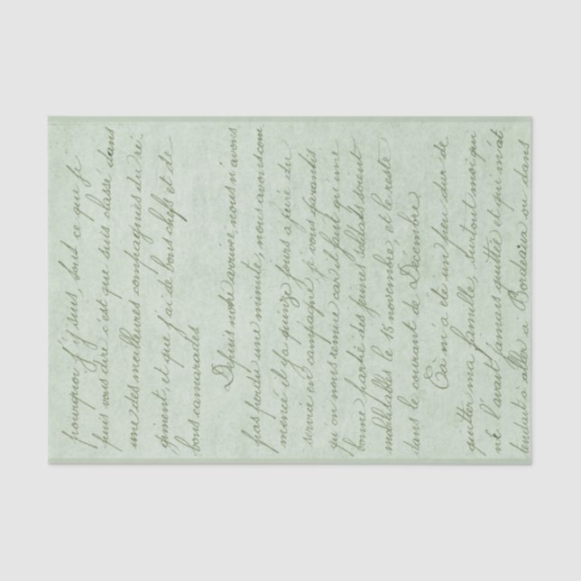 Vintage Handwritten Letter Tissue Paper (Front)