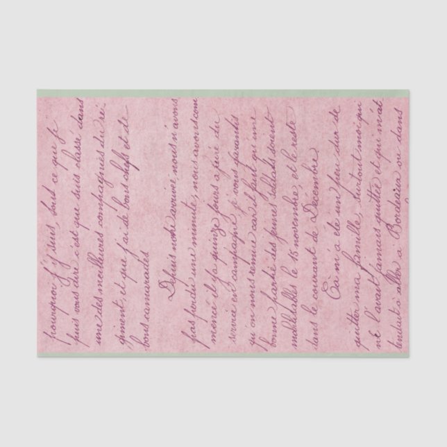 Vintage Handwritten Letter Tissue Paper (Front)