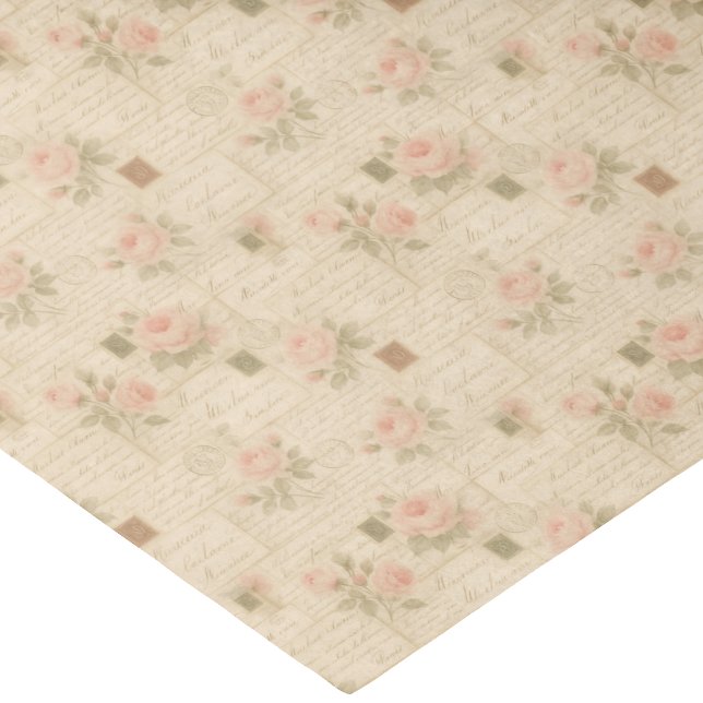 Vintage Handwritten Letters & Roses Collage Tissue Paper (Creator Uploaded)