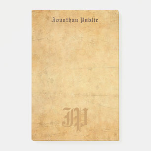 Vintage Handwritten Monogram Elegant Template Post-it Notes