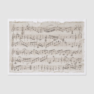 Vintage Handwritten Music Torn Edges Decoupage Tissue Paper
