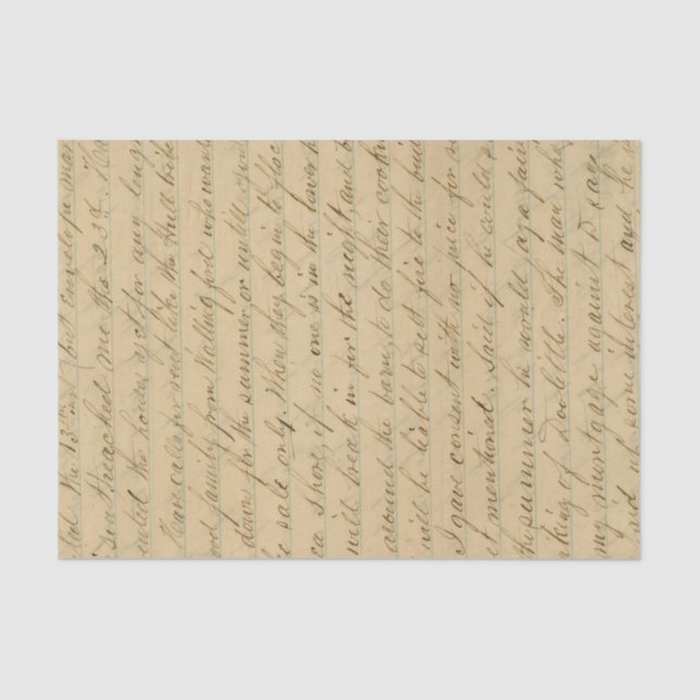 Vintage Handwritten Script Tissue Paper (Front)