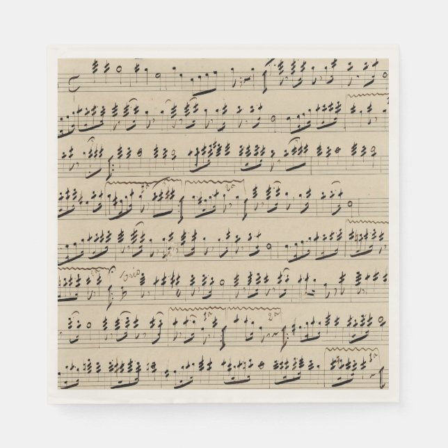 Vintage Handwritten Sheet Music Napkins (Front)