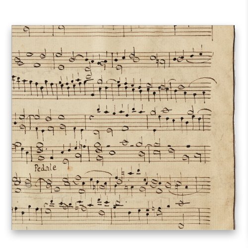 Vintage Handwritten Sheet Music Organ Scarf