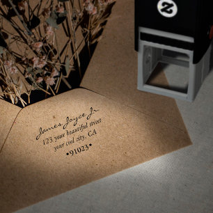Vintage Handwritten Stylish Return Address Self-inking Stamp