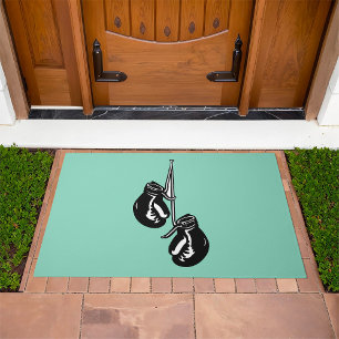 Vintage Hanging Boxing Gloves Retro Fighter Doormat
