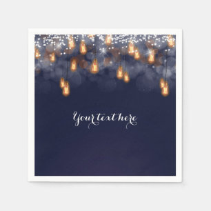 Vintage Hanging Light Bulbs Wedding Reception Paper Napkins