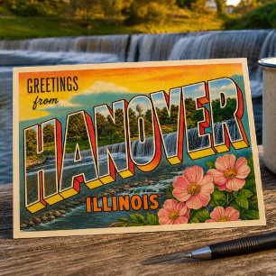 Vintage Hanover Illinois Greetings From Postcard