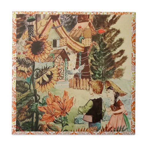 Vintage Hansel and Gretel Ceramic Tile