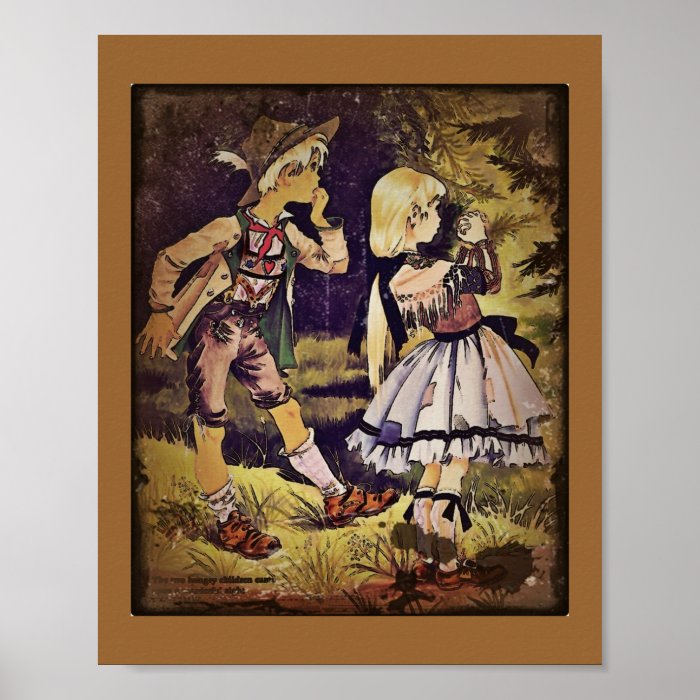 Vintage Hansel and Gretel See the Cottage Print