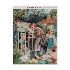 Vintage Hansel & Gretel 1906 Postcard