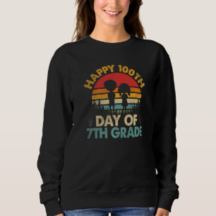 Vintage Happy 100th Day of 7th Grade Teachers Stud Sweatshirt