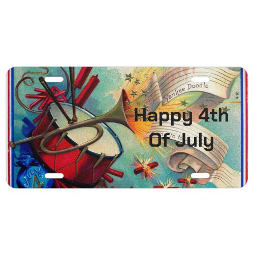 Vintage Happy 4th Of July License Plate