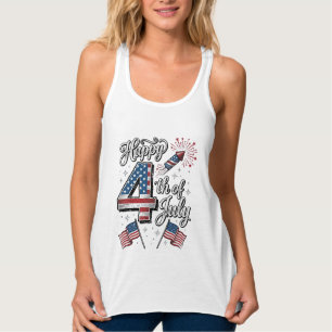 Vintage Happy 4th of July Patriotic Firework Shirt