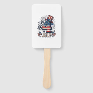 Vintage Happy 4th of July Patriotic Hat Vector Des Hand Fan