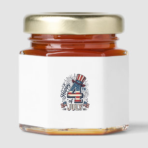 Vintage Happy 4th of July Patriotic Hat Vector Des Honey Jar Favors