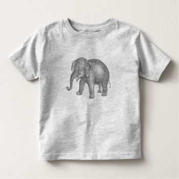 Vintage Happy Baby Elephant Toddler T-shirt by JoyMerrymanStore at Zazzle