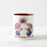 Vintage Happy Birthday America Two-tone Coffee Mug at Zazzle
