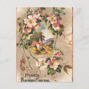 Vintage Happy Birthday Card Artwork
