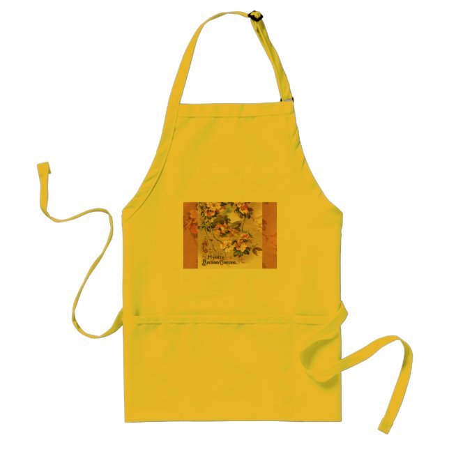 Vintage Happy Birthday Card Artwork Adult Apron (Front)