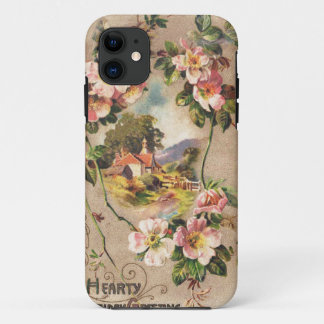 Vintage Happy Birthday Card Artwork iPhone 11 Case