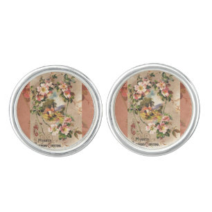Vintage Happy Birthday Card Artwork Cufflinks