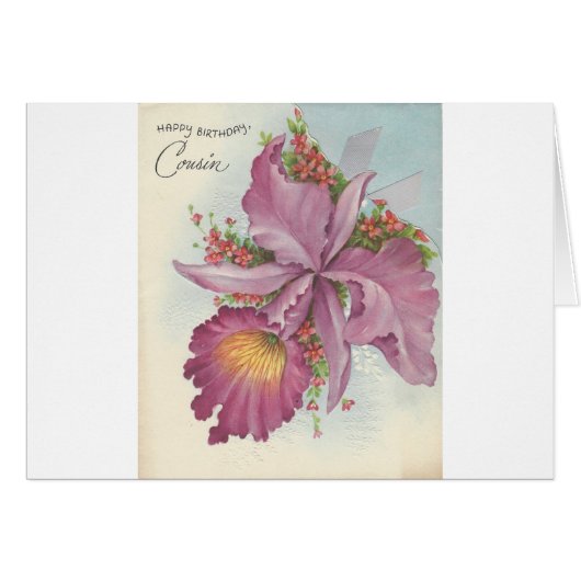 Vintage Happy Birthday Cousin Cards (Front Horizontal)