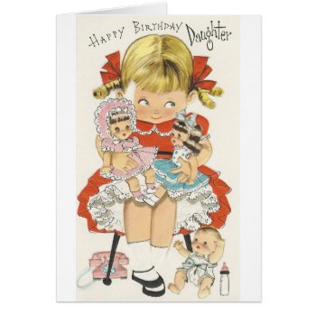Vintage Happy Birthday Daughter With Dolls by Gypsify at Zazzle