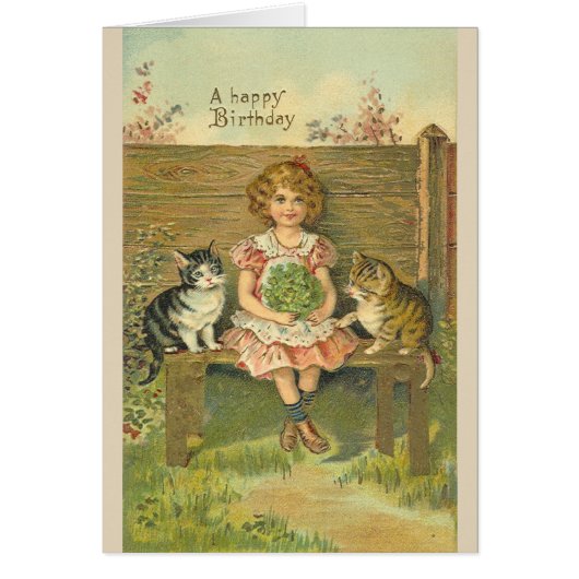 Vintage Happy Birthday Friends, (Front)