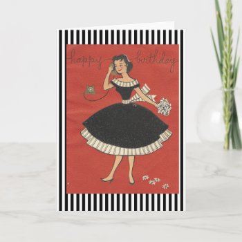 Vintage Happy Birthday Girl Card by Gypsify at Zazzle