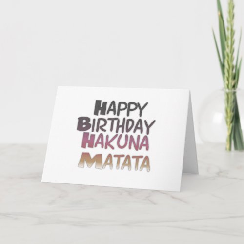 Vintage Happy Birthday Hakuna Matata ideas Card