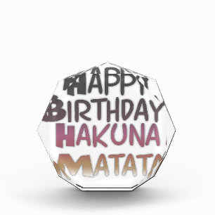 Vintage Happy Birthday Hakuna Matata Purple Inspir Acrylic Award