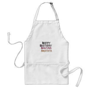 Vintage Happy Birthday Hakuna Matata Purple Inspir Adult Apron