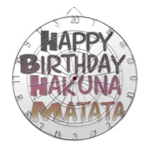 Vintage Happy Birthday Hakuna Matata Purple Inspir Dart Board