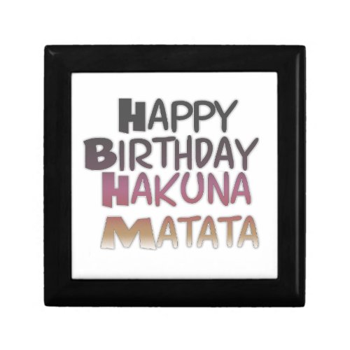 Vintage Happy Birthday Hakuna Matata Purple Inspir Keepsake Box