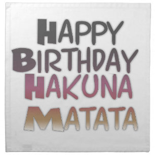 Vintage Happy Birthday Hakuna Matata Purple Inspir Napkin