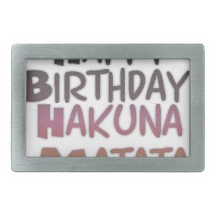 Vintage Happy Birthday Hakuna Matata Purple Inspir Rectangular Belt Buckle
