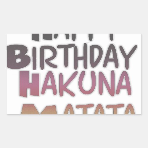 Vintage Happy Birthday Hakuna Matata Purple Inspir Rectangular Sticker