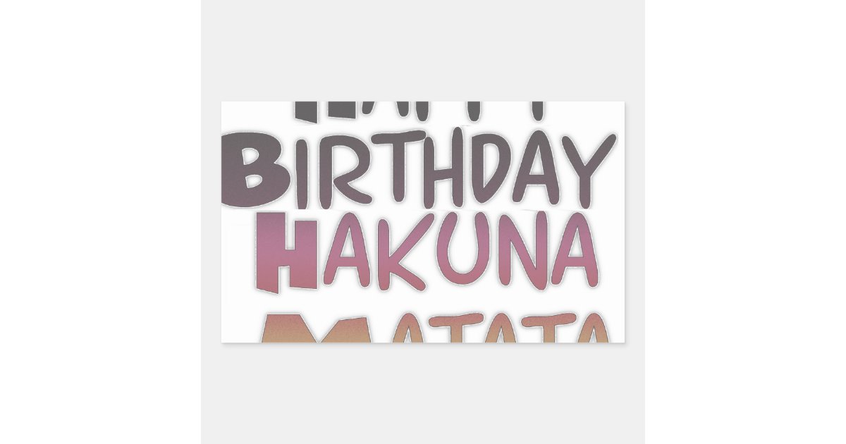 Vintage Happy Birthday Hakuna Matata Purple Inspir Rectangular Sticker