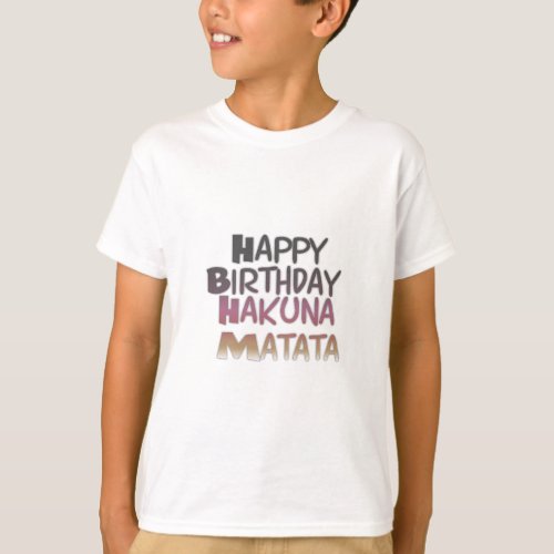 Vintage Happy Birthday Hakuna Matata Purple Inspir T_Shirt