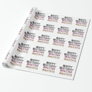 Vintage Happy Birthday Hakuna Matata Purple Inspir Wrapping Paper